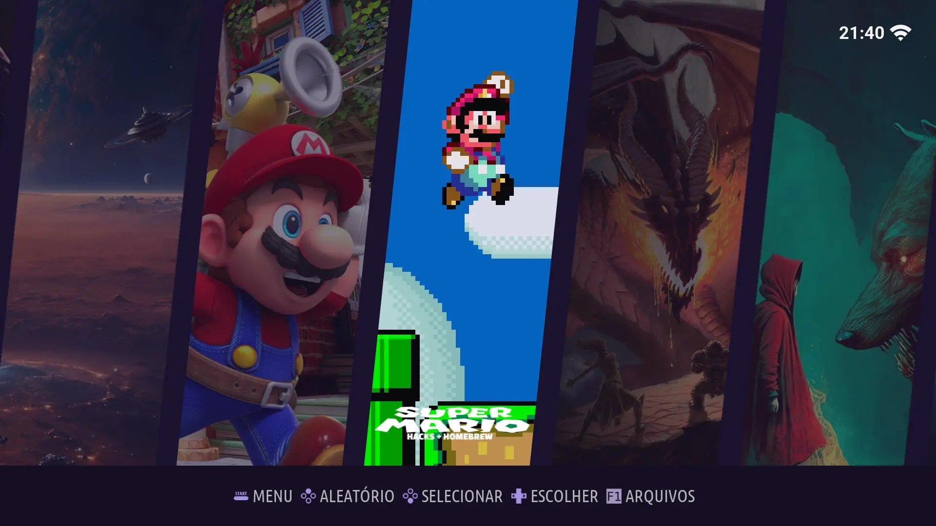 Interface do Retro Elite em jogo
