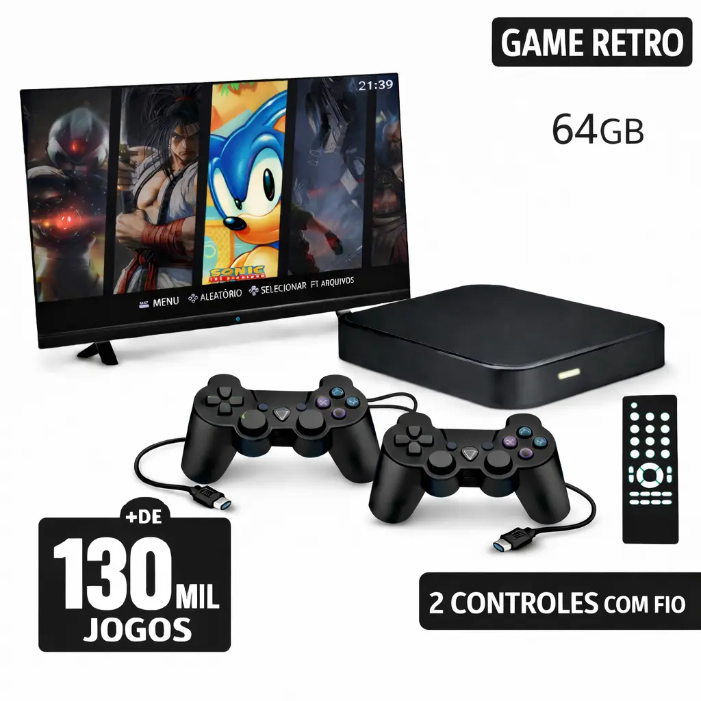 Video Game Retro Elite Console 4.8 – 130 Mil Jogos – Sistema Otimizado – Edição 2026