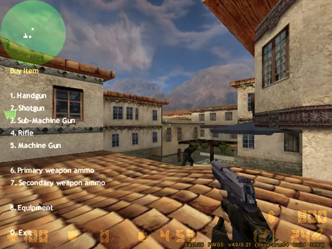 Counter-Strike 1.6 rodando no Retro Elite