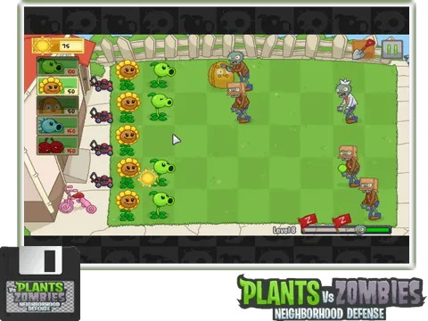 Plants vs. Zombies rodando no Retro Elite